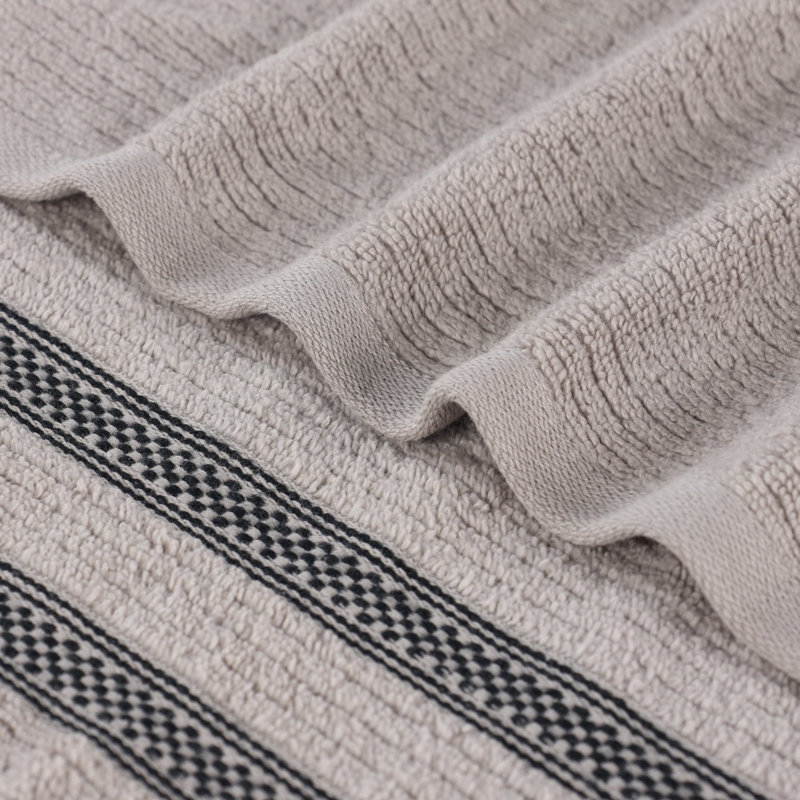 Draps de bain surdimensionnés en coton côtelé zéro torsion, Gris