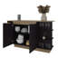 Table de comptoir de cuisine et de bar moderne Lumina avec armoire de rangement à 2 portes, 3 tablettes ouvertes latérales et table de préparation spacieuse