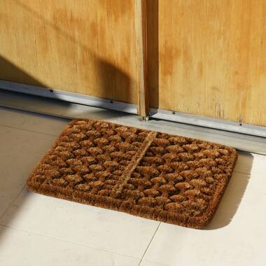 Evideco Welcome Home 30x10 Long Sheltered Front Door Mat Coco Natural