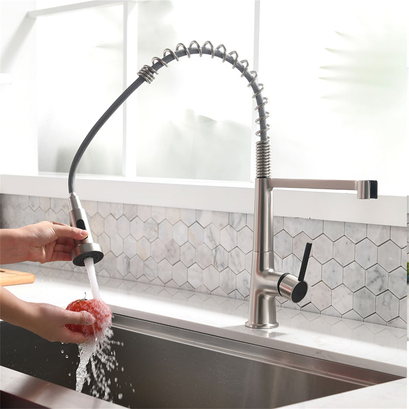 AWZTOO Pull Down Kitchen Faucet, Brushed Nickel