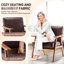 Chaise de chambre à coucher de style Mid-Century avec des coussins en bois massif confortables et stables pour une expérience relaxante
