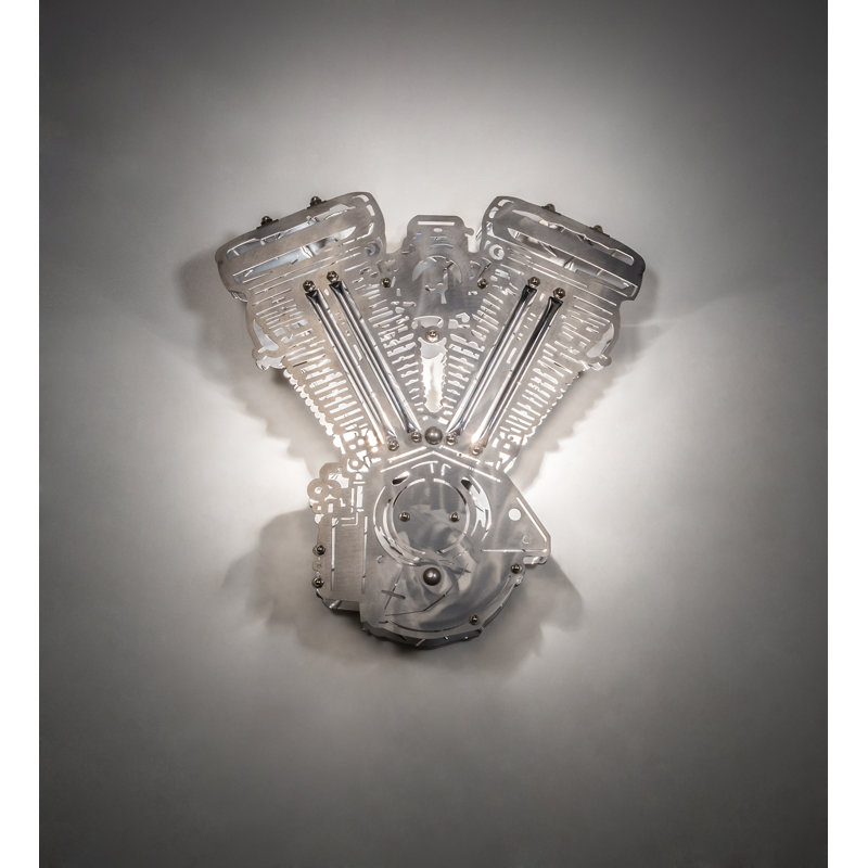 2 - Light Flush Mounted Sconce, Steel