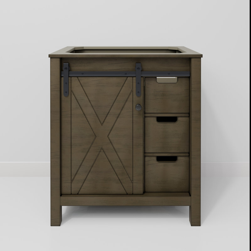 Meuble-lavabo simple l 30 po x P 22 po Marsyas, Brun rustique