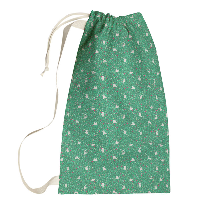 Sac à linge lapin lapin, Grand (H 76,5 po x l 29,5 po x P 1,5 po), Vert