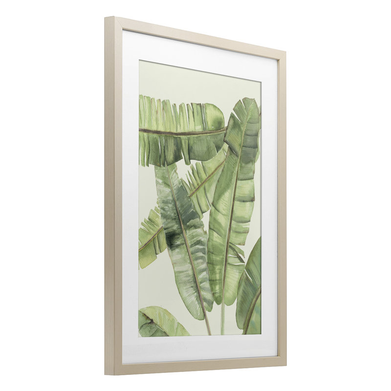 «Banana Leaves», reproduction encadrée sous verre, design par Errico & Slyp, H 20 po x l 14 po, Cadre de récolte en pin