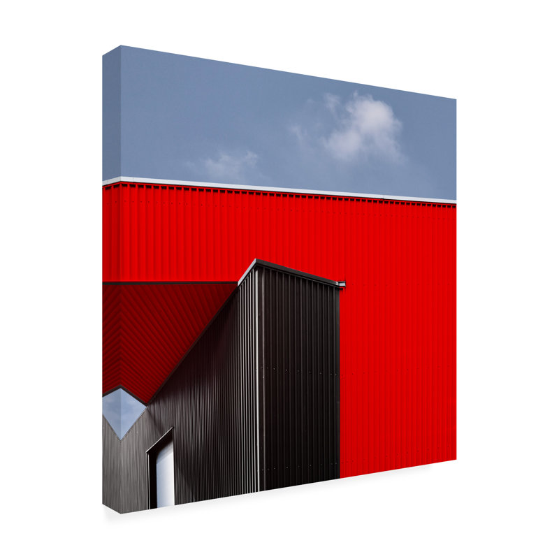 Art sur toile noir, rouge bolaricole par Harry Verschelden, H 14 po x l 14 po