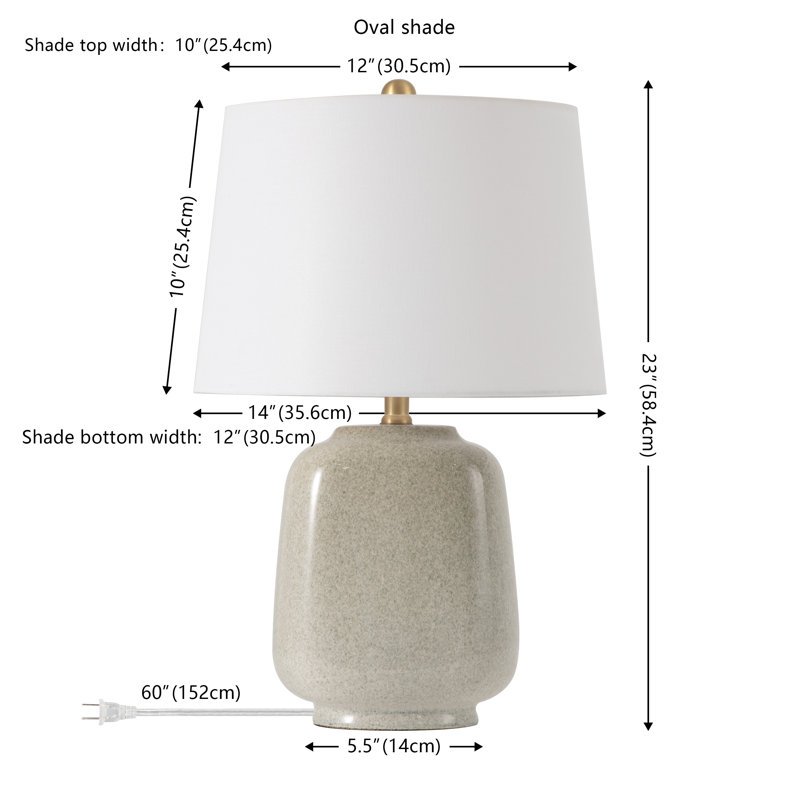 Lampe de table 23 po Adger, Crème / bleu