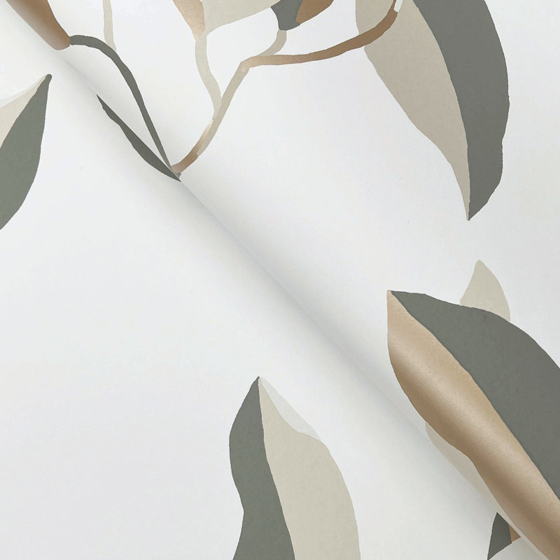 Papier peint brossé neutre et doré, Beige