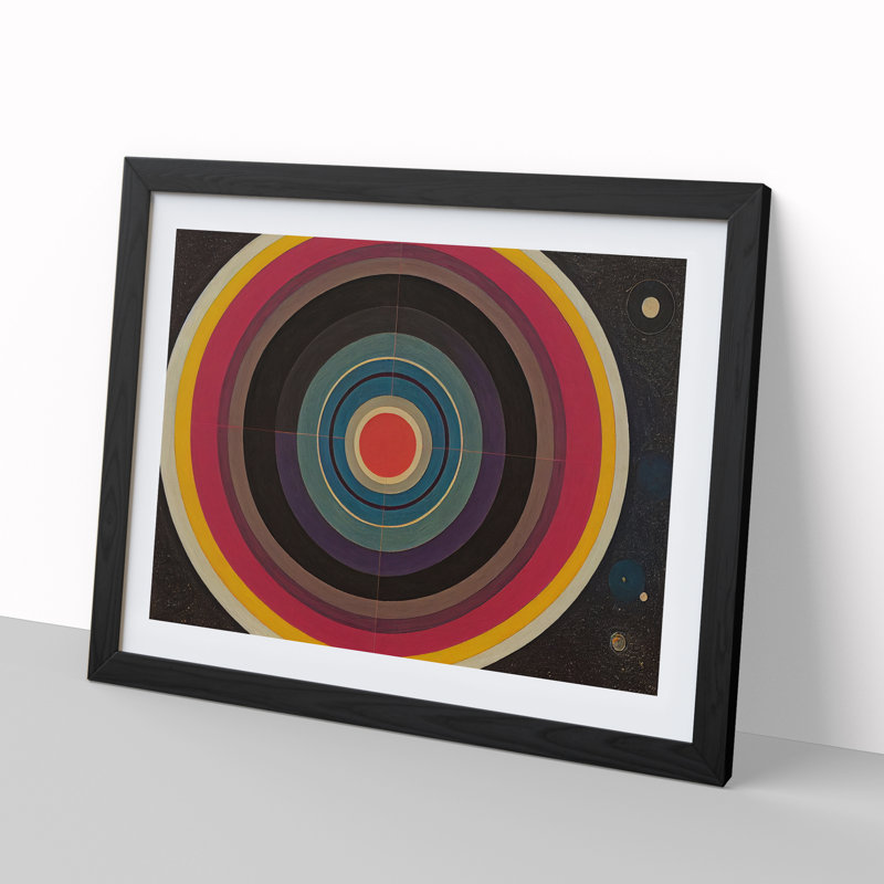 Calming Abstract Art - Picture Frame Print, Black, 34cm H x 46cm W x 2cm D
