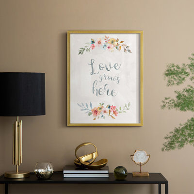 «Floral Love», reproduction encadrée - bois massif