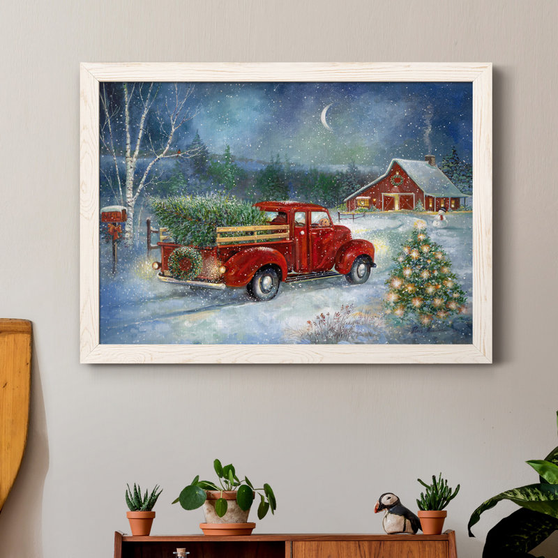 Livraison de Noël - Cadre photo, reproduction d'art sur toile, H 37,5 po x l 27,5 po x P 1,5 po, Blanc