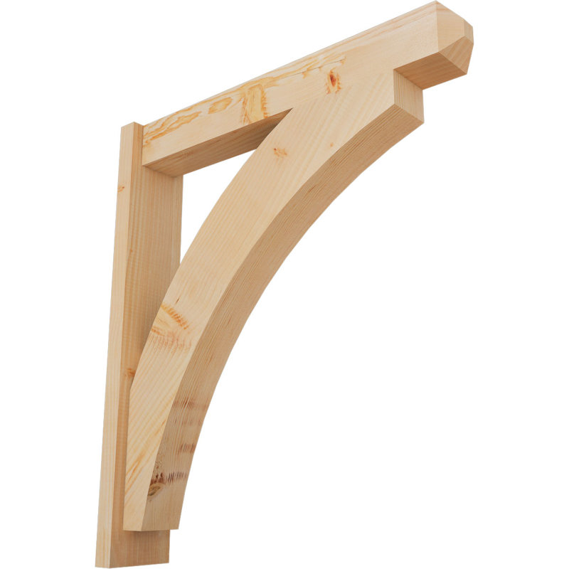 Thorton Craftsman Rustic Wood Outlooker, 5 1/2" W Douglas Fir (Smooth),  30" D x 34" H 