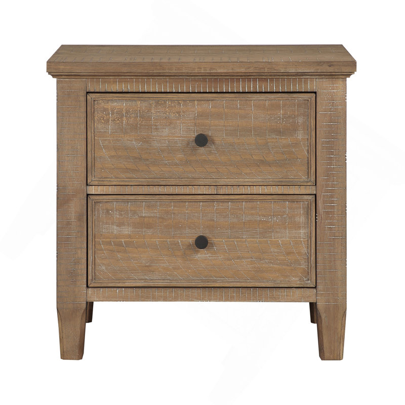 Riverdale - Table de chevet 2 tiroirs - Brun foncé