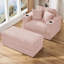 Ensemble de chaise longue et repose-pieds 40 po en velours côtelé avec porte-gobelet et port USB-1270417816