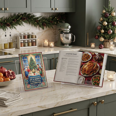 2 Piece Clear Acrylic Cookbook Holder Stand