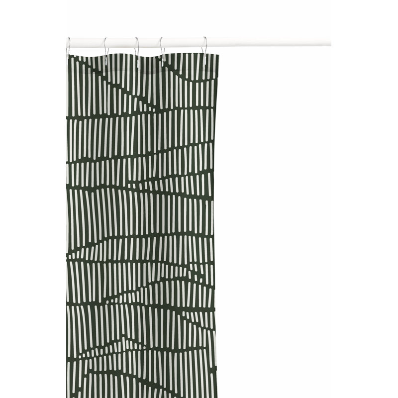 Grer Ultra-Thin Lightweight Shower Curtain, Green/Chimichurri
