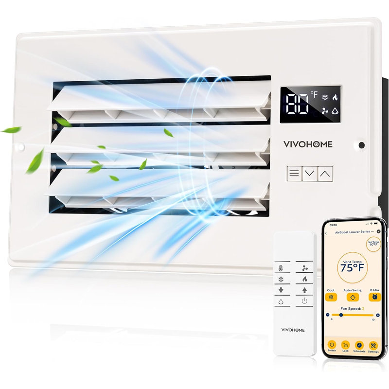 Ventilateur de registre à ouverture 4 po x 10 po avec auvent réglable, 6 x 10