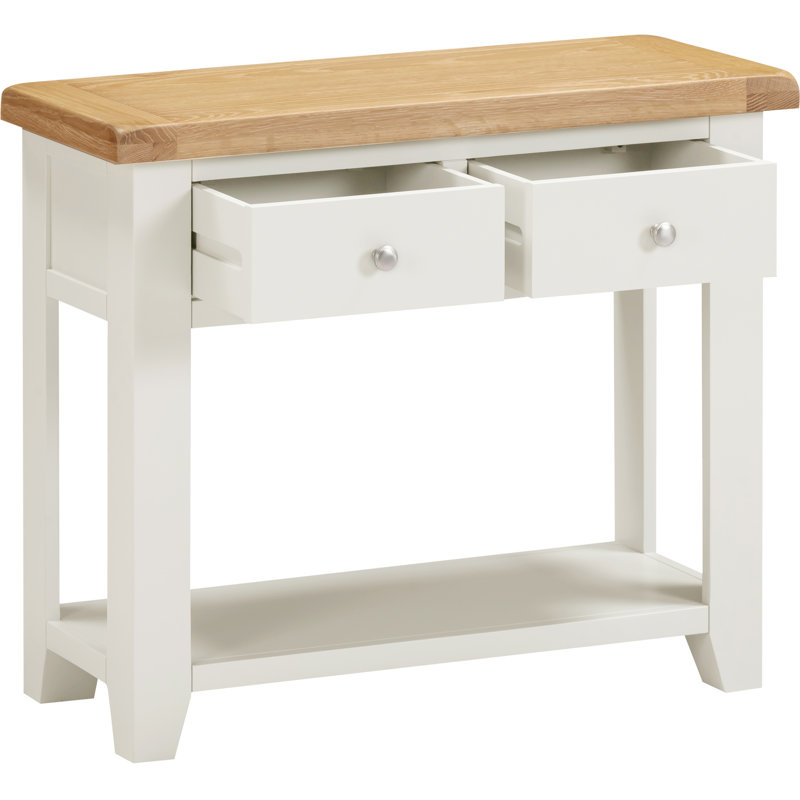 Windsor 85cm Solid Wood Top Console Table, Ivory