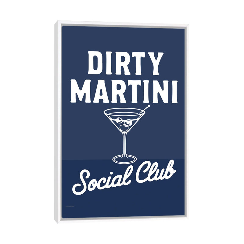 Mod Dirty Martini Social Club by Lettered & Lined - Gallery-Wrapped Canvas Giclée on Canvas, White