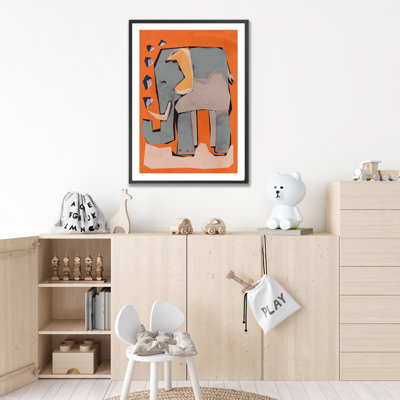 «Pop Art & Retro Happy Elephant» par Treechild, art encadré