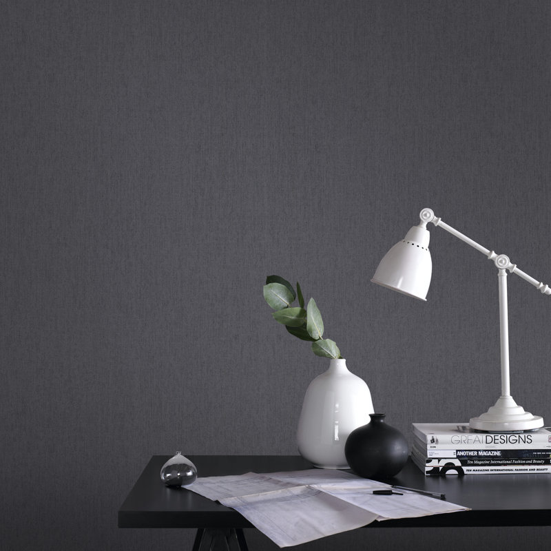 Superfresco Easy Calico Textured Plain Wallpaper, Charcoal