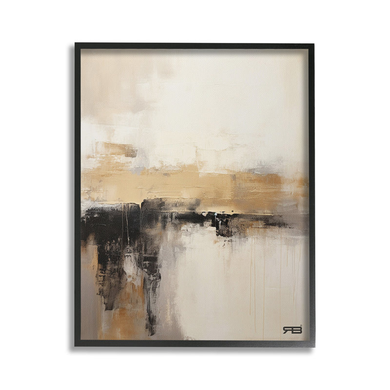"Neutral Contemporary Horizon" par RB sur toile, H 20 po x l 16 po