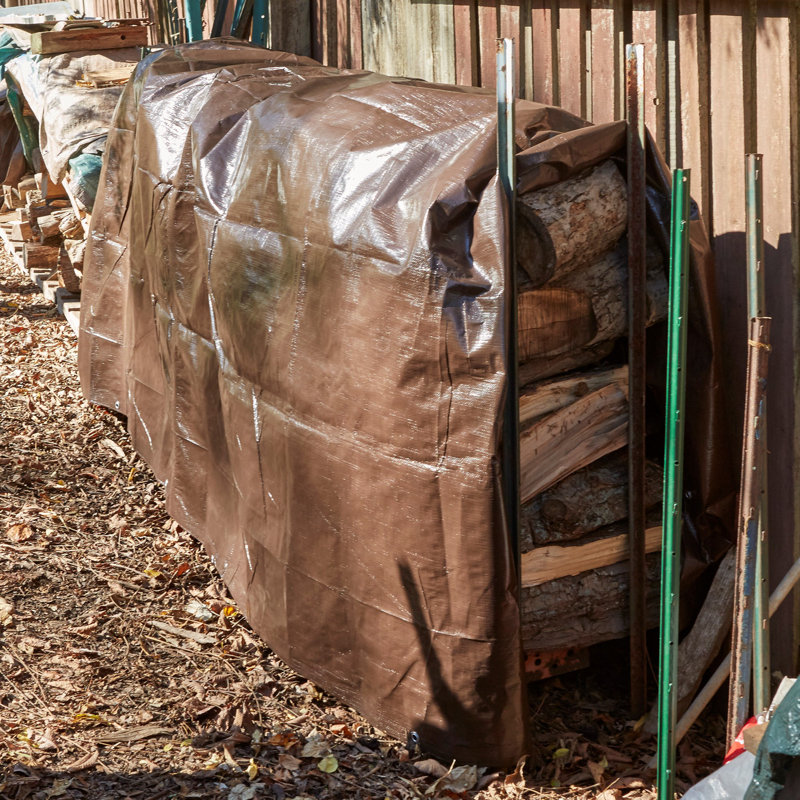 TAFCO Brown Plastic Tarp Kit, 96" H x 120" W x 1" D