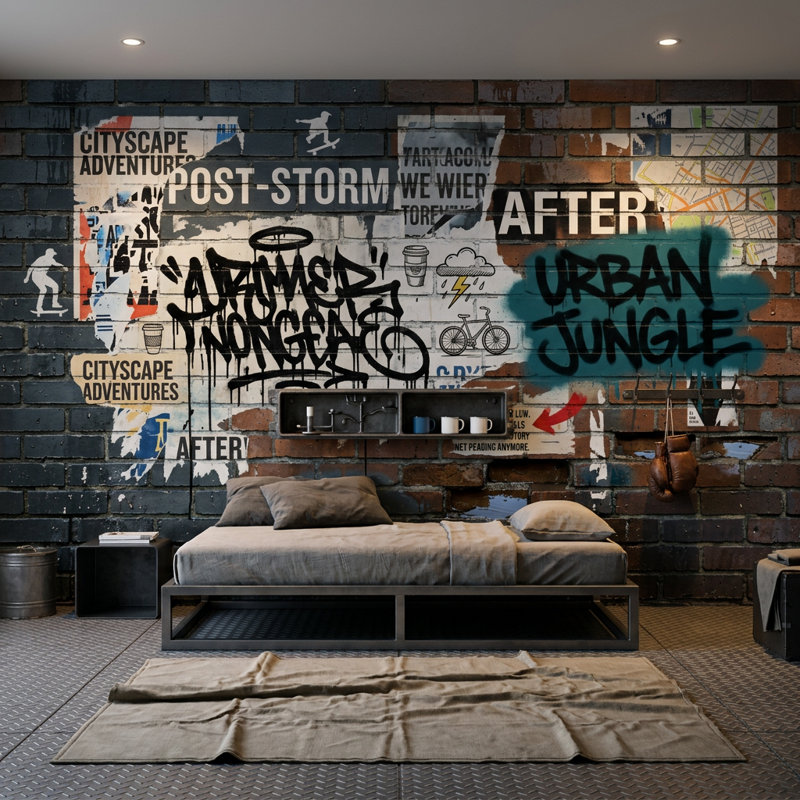 Affiches de papier peint graffiti, 100 po x 96 po, Non tissé