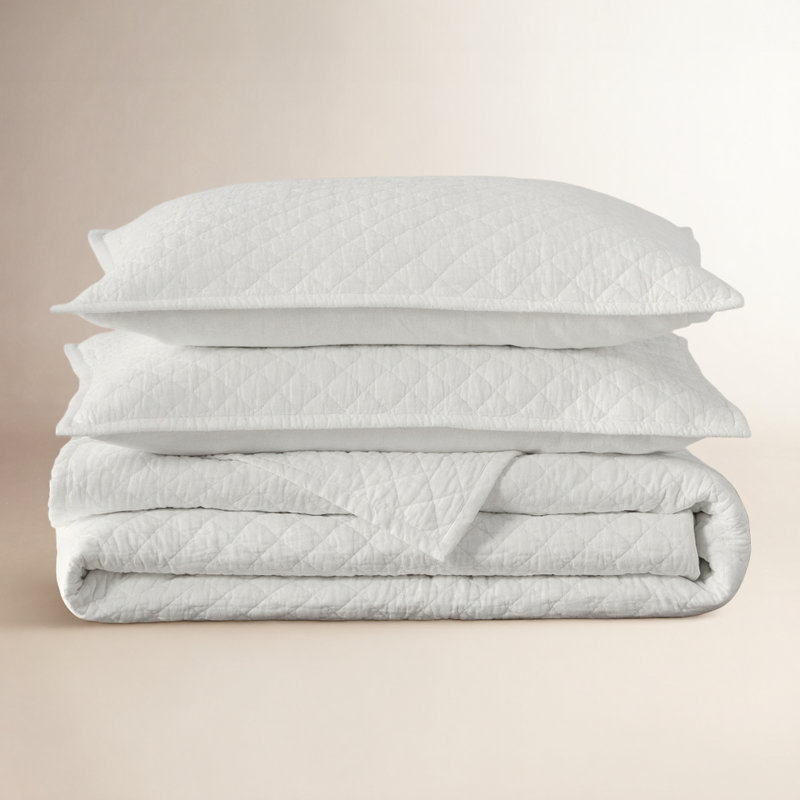 Jeffen Linen Blend Quilt, Full/Queen Quilt, Ivory