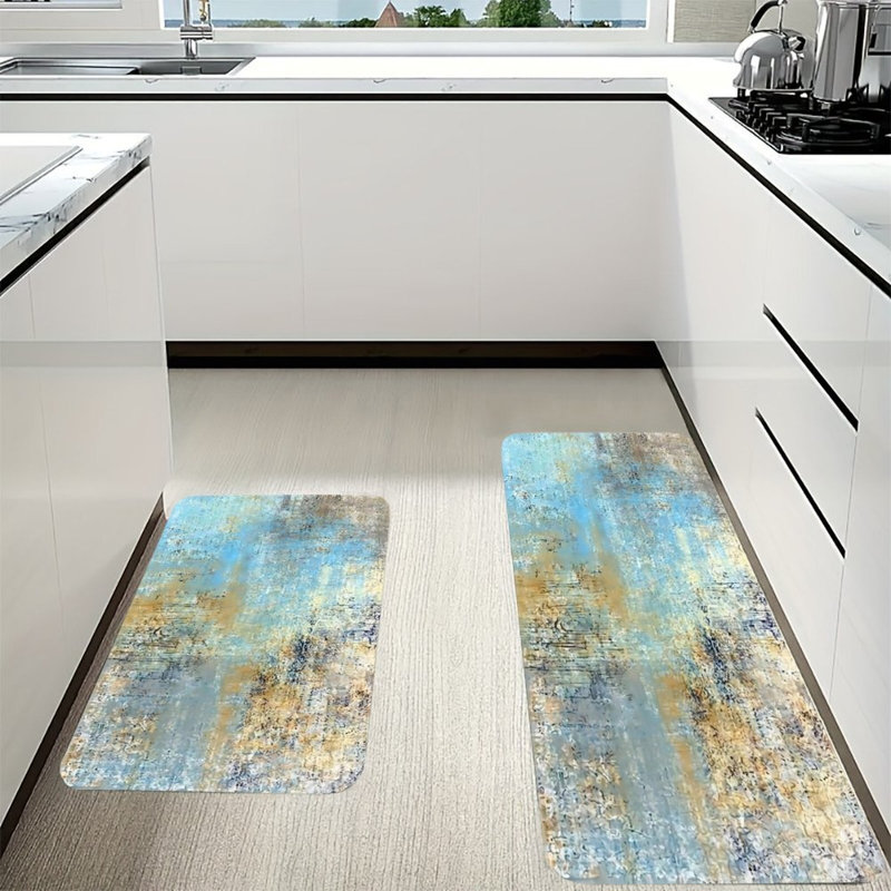Ensemble de tapis de cuisine 2 pièces Blue Gold