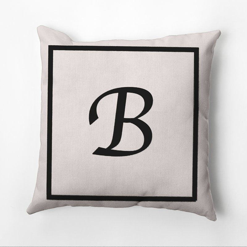 Reversible Throw Pillow, 26"x26", Flax/Black, B