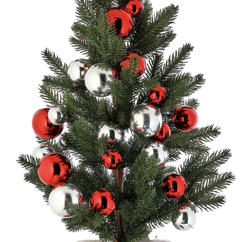 Arbre 25 "avec boules dans les bottes du Père Noël