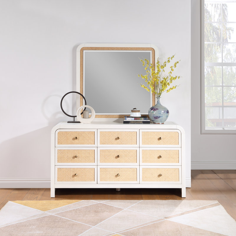 Miroir d'appoint biseauté Aerik, Blanc