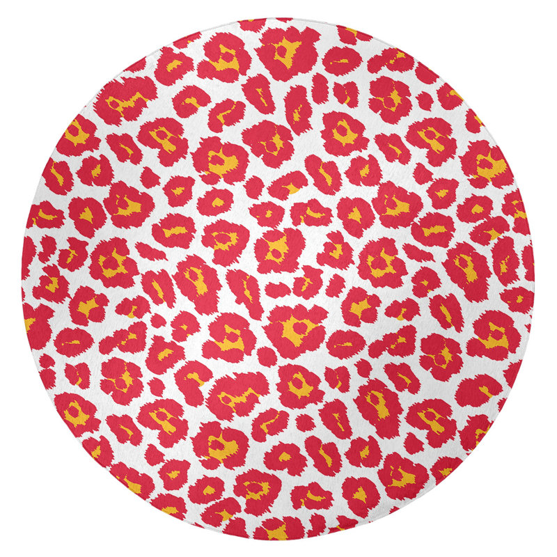 Animal Print Indoor Rug, Round 5'