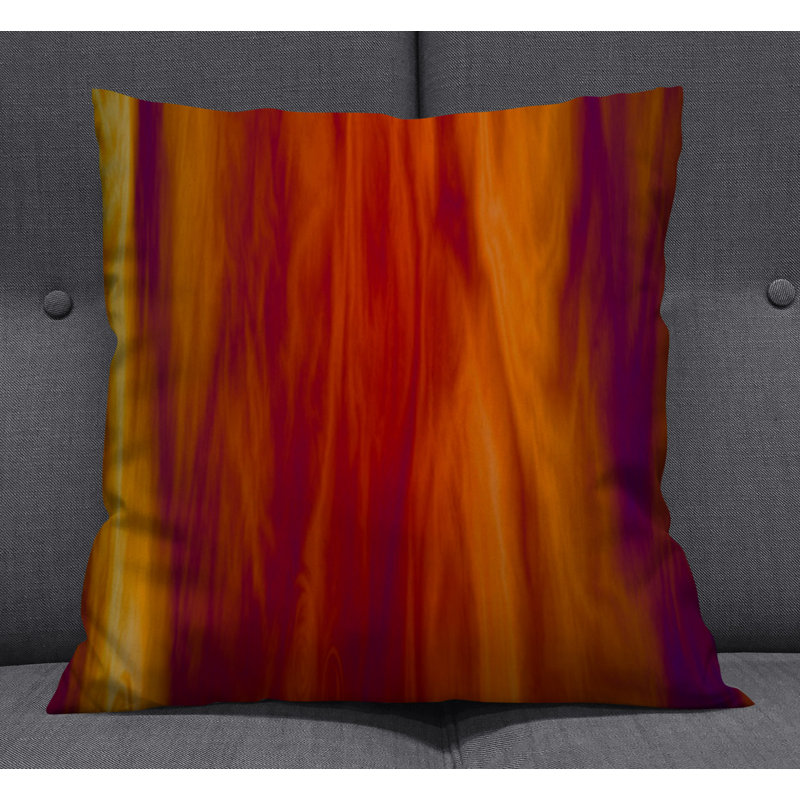 Throw Pillow With Insert, 16"H x 16"W, Red Striped/Abstract 1
