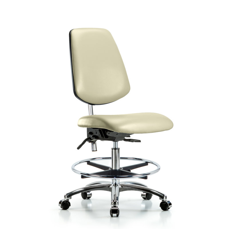 Miah Vinyl Drafting Chair, Adobe, Casters, Not Included