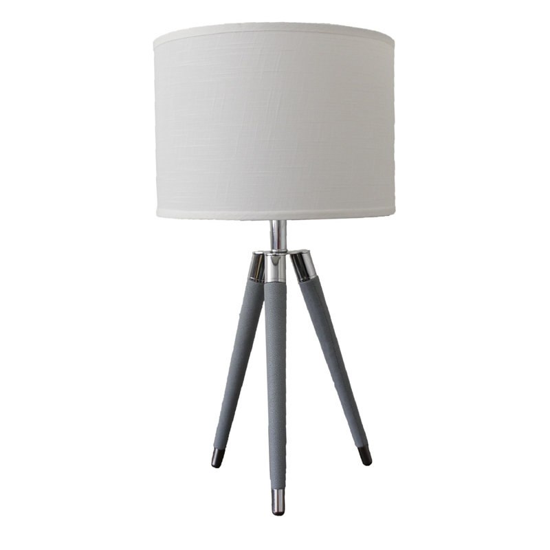 Lampe trépied 26,75 po Molinari, Gris, H 26,75 po x l 14 po x P 14 po, Blanc