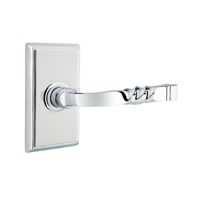 Santa Fe Flat Passage (Hall & Closet) Door Lever with Rectangle Rosette