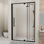 Porte de douche à charnière en verre semi-sans cadre pivotante l 44 à 48 po x H 72 po, verre trempé 1/4 po (6 mm), finition noir mat, porte de douche en verre réversible