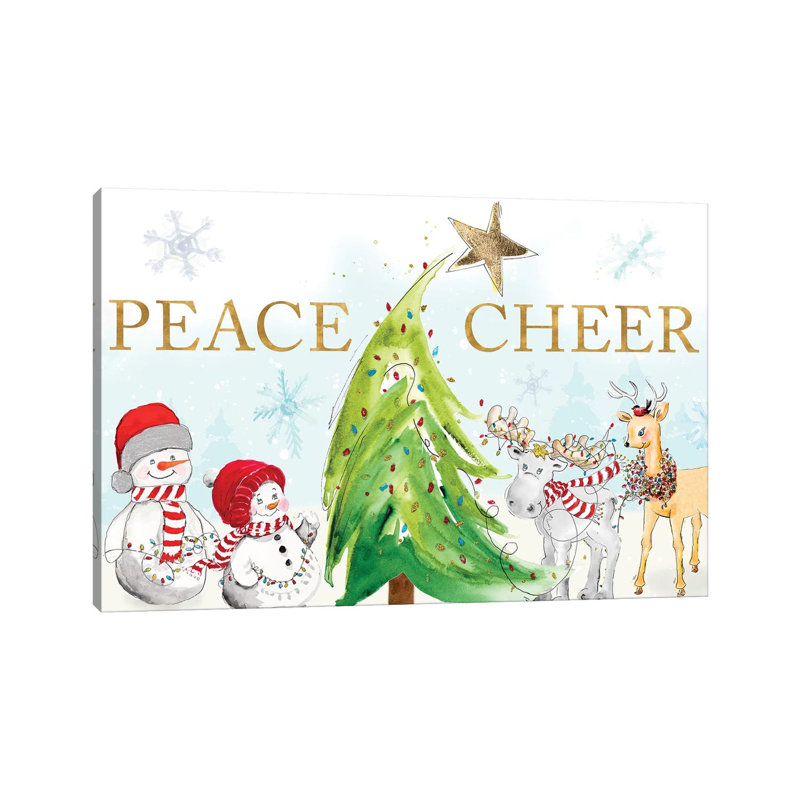 «Whimsical Christmas» par Patricia Pinto - reproduction d'art sur toile, H 26 po x l 40 po x 1,5 po