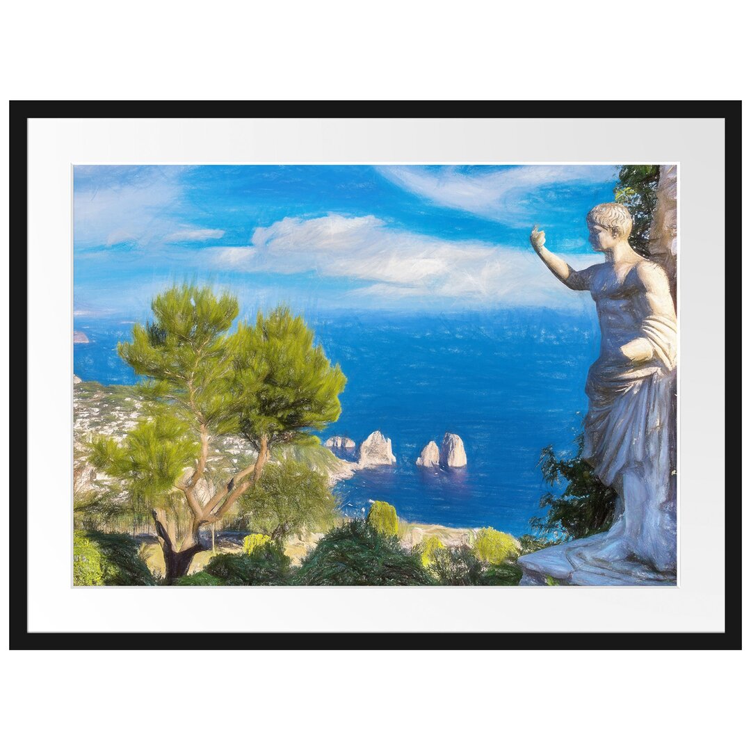 Gerahmtes Poster Insel Capri in Italien