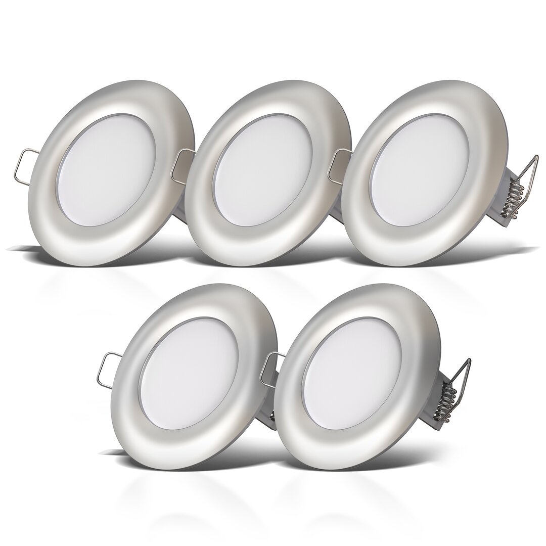 Yetuart Set LED Bad-Einbauleuchten Ultraflach neutralweiÃŸes Licht Ã˜8,5cm