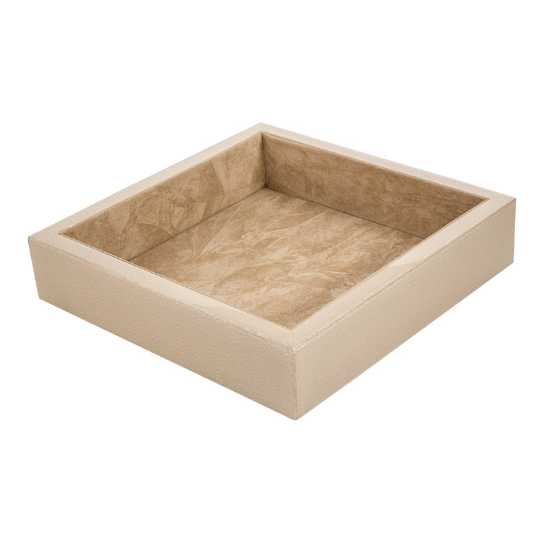 Hovi Leather / Faux Leather Tray, White