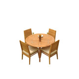 Outdoor 6 - Piece Teak Dining Set