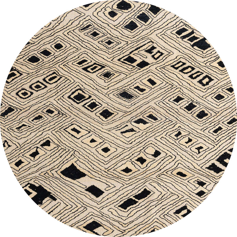 Abstract Indoor Rug, Round 5'