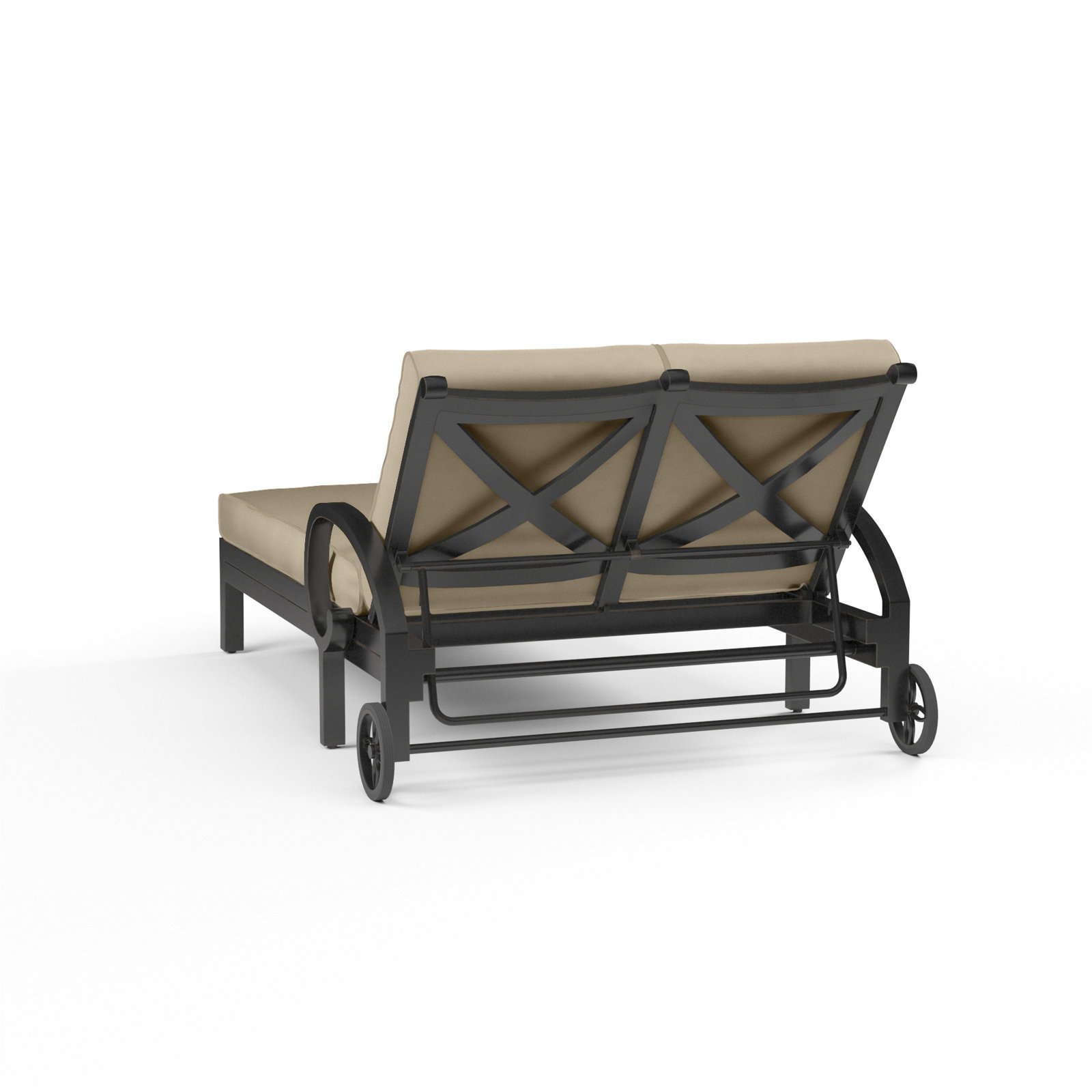Monterey 54" Sunbrella® Patio Double Chaise Lounge, Linen Stone Sunbrella®