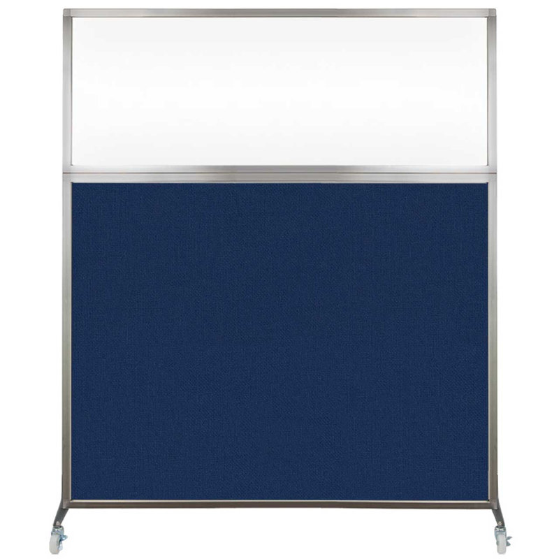 Cloison de bureau Hush - fenêtre transparente, 72", Bleu marine