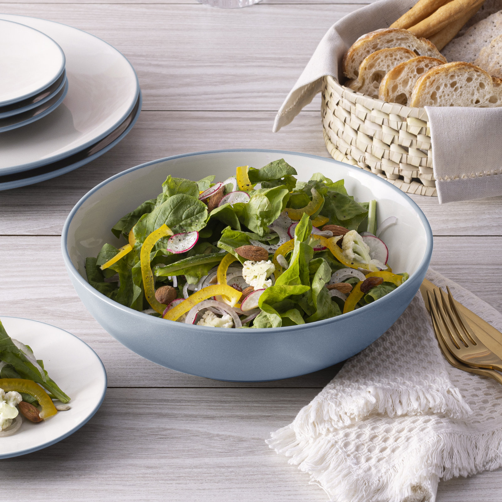 Noritake Colorwave Round Vegetable Bowl, 9-1/2", 64 Oz., Ice
