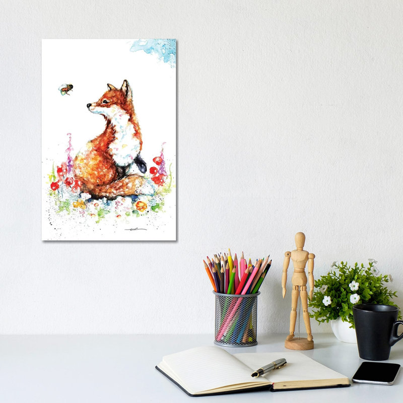 «Summer Fox» par BebesArts - impression sur toile tendue, H 40 po x l 26 po x P 1,5 po