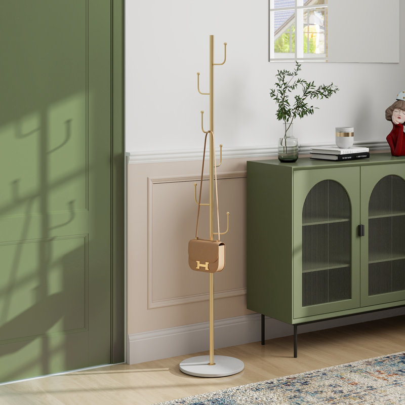 Inita Freestanding 6 - Hook Coat Rack, Gold
